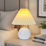 Pleated Cream Table Lamp