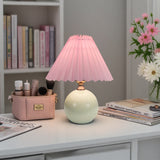 Pleated Cream Table Lamp