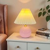 Pleated Cream Table Lamp