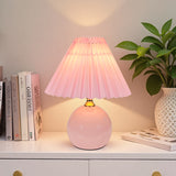 Pleated Cream Table Lamp