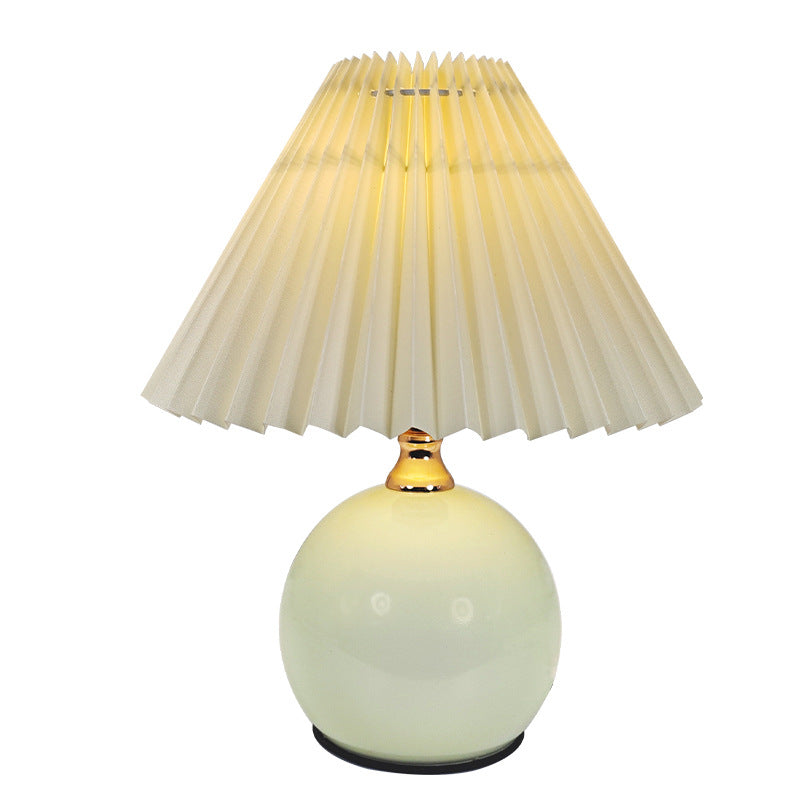 Pleated Cream Table Lamp