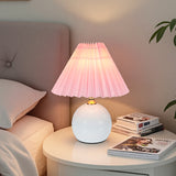 Pleated Cream Table Lamp