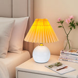Pleated Cream Table Lamp