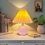 Pleated Cream Table Lamp