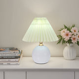 Pleated Cream Table Lamp