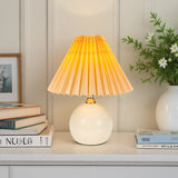 Pleated Cream Table Lamp